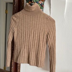 Banana Republic Ribbed Tan Turtleneck Sweater